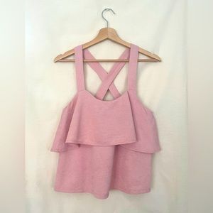 MADEWELL Cross-back Ruffle Top